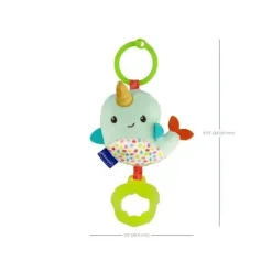 Infantino - Wee Wild Ones Chime & Go Tag Along Pal, Narwhal Clearance