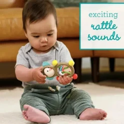 Infantino - Wee Wild Ones - Busy Lil' Sensory Rattle, Monkey New