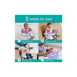 Infantino - Wee Wild Ones Music &amp; Lights 3 em 1 Discovery Seat &amp; Booster, Lavanda Fashion