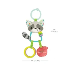 Infantino - Wee Wild Ones Jingle Charms Chocalho, Guaxinim Hot