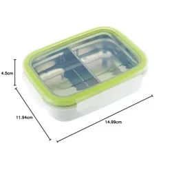 Innobaby - Caixa de lanche Bento dividida em aço inoxidável Keepin' Fresh, 11 onças, verde Sale
