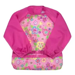 Iplay - Babador de manga comprida Snap &amp; Go, campo de flores rosa New