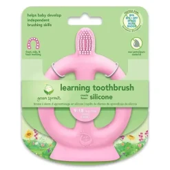 Iplay - Escova de dentes de aprendizagem feita de silicone, rosa, 9/18M Sale