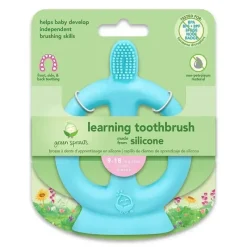 Iplay - Escova de dentes de aprendizagem feita de silicone, Aqua, 9/18M New