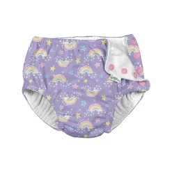 Iplay - Fralda de Natação Absorvente Reutilizável Snap, Violet Rainbows Best