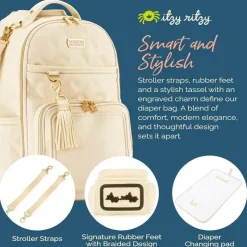 Itzy Ritzy - Mochila para fraldas, mochila Boss Plus de grande capacidade para bebês, leite e mel Fashion