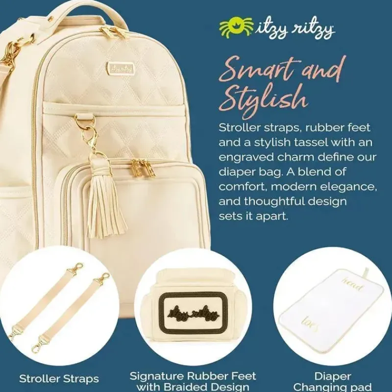 itzy_ritzy__mochila_para__SKUNO3kX8kg_2.webp Itzy Ritzy - Mochila para fraldas, mochila Boss Plus de grande capacidade para bebês, leite e mel Fashion