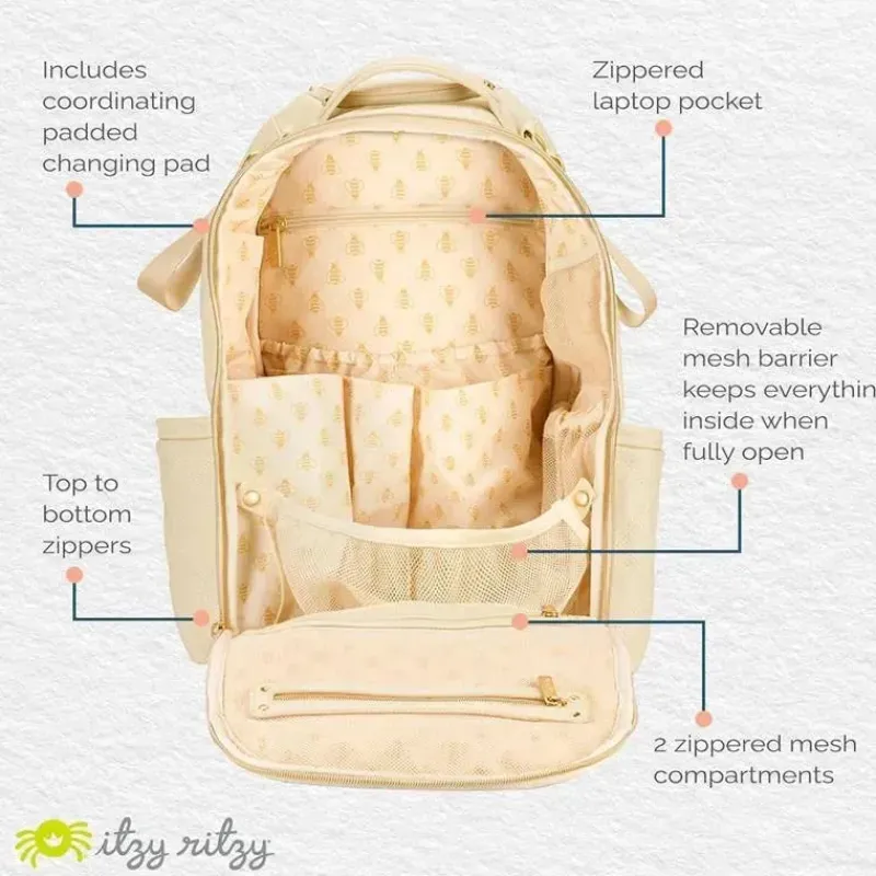 itzy_ritzy__mochila_para__SKUNO3kX8kg_3.webp Itzy Ritzy - Mochila para fraldas, mochila Boss Plus de grande capacidade para bebês, leite e mel Fashion