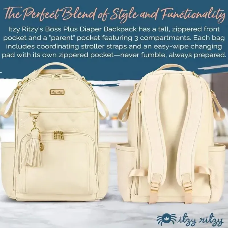 itzy_ritzy__mochila_para__SKUNO3kX8kg_4.webp Itzy Ritzy - Mochila para fraldas, mochila Boss Plus de grande capacidade para bebês, leite e mel Fashion