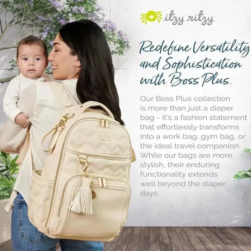 itzy_ritzy__mochila_para__SKUNO3kX8kg_5.webp Itzy Ritzy - Mochila para fraldas, mochila Boss Plus de grande capacidade para bebês, leite e mel Fashion