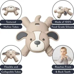 Itzy Ritzy - Ritzy Teether™ Mordedor de molares para bebês, cachorrinho Hot