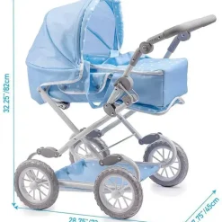 JC Toys - Berenguer Boutique, carrinho de boneca dobrável de luxo com dossel, azul Sale