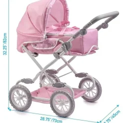 JC Toys - Berenguer Boutique, carrinho de boneca dobrável de luxo com dossel, rosa Outlet