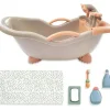 JC Toys - Conjunto de banho de trabalho real para bonecas, maiores de 2 anos, cores em tons de terra Hot