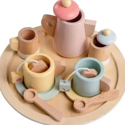 JC Toys - Conjunto de chá de 12 peças em madeira real, coleção Parfait, maiores de 3 anos, brinquedos Twiggly Best