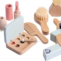 JC Toys - Conjunto de maquiagem para cuidados pessoais com 10 peças de madeira real, coleção Parfait, maiores de 3 anos, brinquedos Twiggly Sale