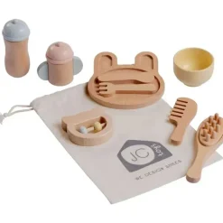 JC Toys - Conjunto de primeiros cuidados para bebês com 10 peças de madeira real, coleção Parfait Twiggly Toys Sale