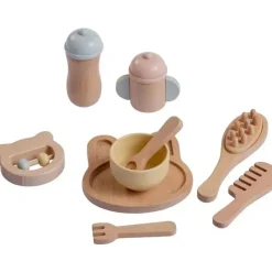 JC Toys - Conjunto de primeiros cuidados para bebês com 10 peças de madeira real, coleção Parfait Twiggly Toys Sale