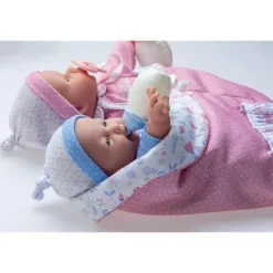JC Toys - La Baby 11 Bonecas Gêmeas de Corpo Macio, Roupas Removíveis e Saco de Dormir Reversível e Acessórios Fashion