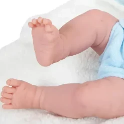 JC Toys - La Newborn totalmente em vinil anatomicamente correto Real Boy 15, desenhado por Berenguer, azul com pontos Online