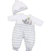 JC Toys - Roupa de boneca Berenguer Boutique, macacão longo listrado cinza, maiores de 2 anos Hot
