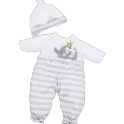 JC Toys - Roupa de boneca Berenguer Boutique, macacão longo listrado cinza, maiores de 2 anos Hot