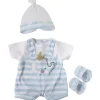 JC Toys - Roupa de boneca Berenguer Boutique, listras azuis e macacão branco com faixa para cabeça e botas, maiores de 2 anos Discount
