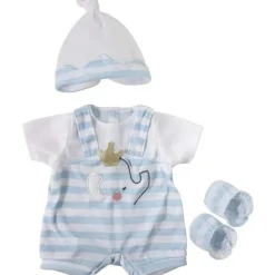 JC Toys - Roupa de boneca Berenguer Boutique, listras azuis e macacão branco com faixa para cabeça e botas, maiores de 2 anos Discount