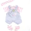JC Toys - Roupa de boneca Berenguer Boutique, macacão cinza com listras rosa, maiores de 2 anos Outlet