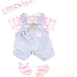 JC Toys - Roupa de boneca Berenguer Boutique, macacão cinza com listras rosa, maiores de 2 anos Outlet