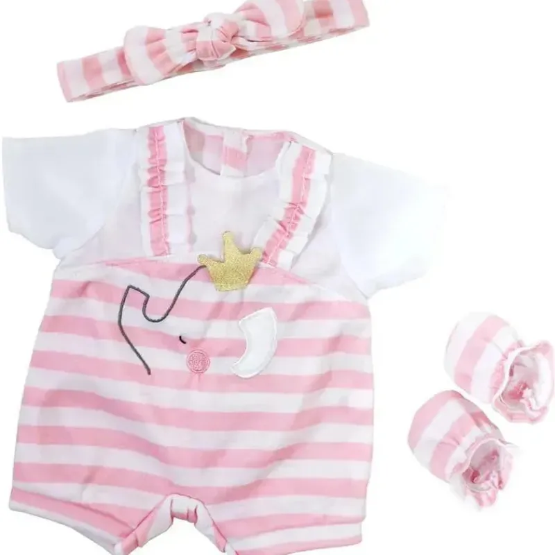 jc_toys__roupa_de_boneca__SKUpYWJg3V2_0.webp JC Toys - Roupa de boneca Berenguer Boutique, listras rosa e shorts macacão branco, maiores de 2 anos Clearance