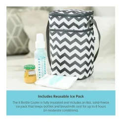 J.L. Childress - 6 Bottle Cooler, Grey Chevron Fashion