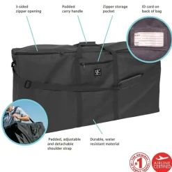J.L. Childress - Single & Double Stroller Travel Bag - Black New