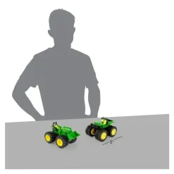 John Deere - Monster Treads Vehicle 2 Toy Pack - Trator com carregadeira e jacaré New