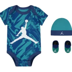 Haddad Jordan Baby - Boy Aop Hat, Bodysuit & Bootie Set Clearance