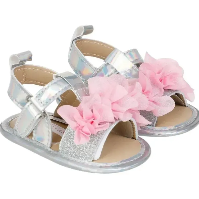 josmo__laura_ashley_crib__SKUz7stVdGE_0.webp Josmo - Laura Ashley Crib Shoes Sandália Menina Prata Com Flor Rosa Discount