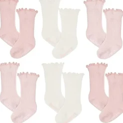 Just Born - 6Pk Novelty Pointelle Socks Baby Girl Pink Fashion
