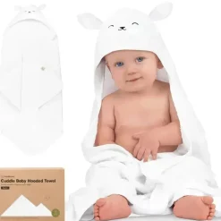 Keababies - Cuddle Baby Hooded Towel, Lamb Clearance