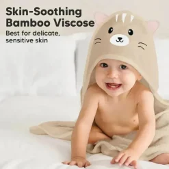 Keababies - Cuddle Baby Hooded Towel, Cat New