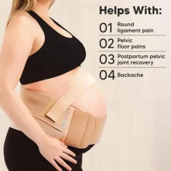 Keababies - 2-in-1 Pregnancy Belly Support Band, Classic Ivory Fashion