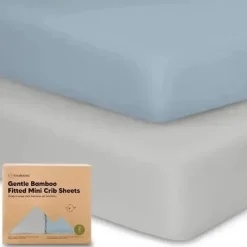 Keababies - Isla Fitted Mini Crib Sheets, Pack And Play Sheet, Steel Fashion