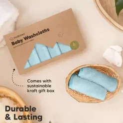 Keababies - 6-Pack Baby Wash Cloths, Bravo Blue Best