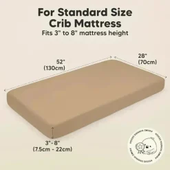 Keababies - 2-Pack Organic Cotton Fitted Crib Sheet, Pecan Fashion