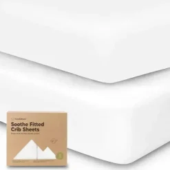 Keababies - 2-Pack Organic Cotton Fitted Crib Sheet,| Soft White Online