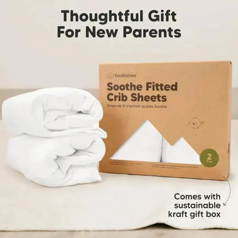 keababies__pack_organic_c_SKUjQ3oCSb0_5.webp Keababies - 2-Pack Organic Cotton Fitted Crib Sheet,| Soft White Online