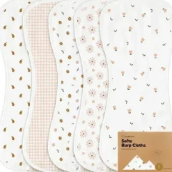 Keababies - 5-Pack Softe Burp Cloths, Petals Best