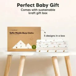 Keababies - 5-Pack Softe Burp Cloths, Petals Best
