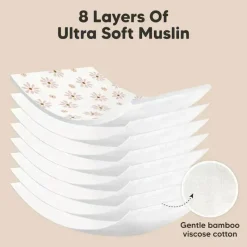 Keababies - 5-Pack Softe Burp Cloths, Petals Best
