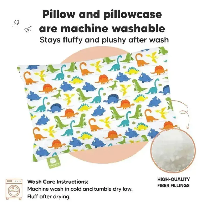 keababies__x_toddler_pill_SKU1r4U9wmx_1.webp Keababies - 13X18 Toddler Pillow With Pillowcase, Happy Dino Fashion