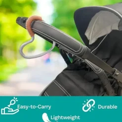 Kidco - BUGGY HEART HOOK da BUGGYGEAR, alumínio prateado/couro marrom Outlet